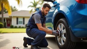 On-site brake repair by a certified technician in a Texas neighborhood